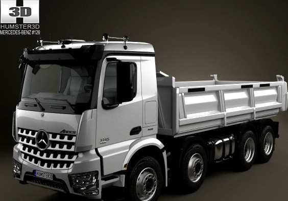 MercedesBenz Arocs Tipper Truck 4axis 2013 3D Model