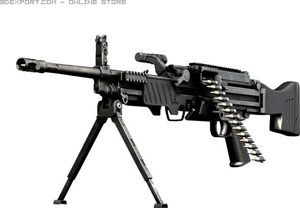 Light Machinegun MG43 MG4 3D Model