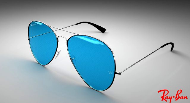 Blue rey ban sunglass 3D Model