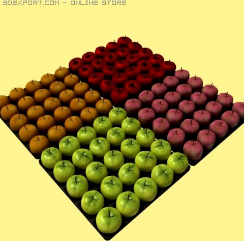 Apples collection 3D Model