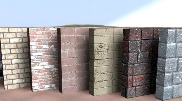Old Bricks 6Pack 3D Model