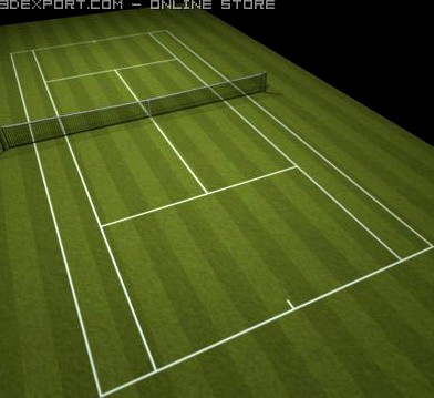 Tennis Lawn Court 3D Model
