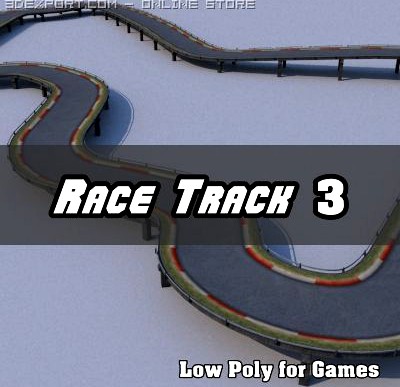 Low Polygon Race Track 3 3D Model