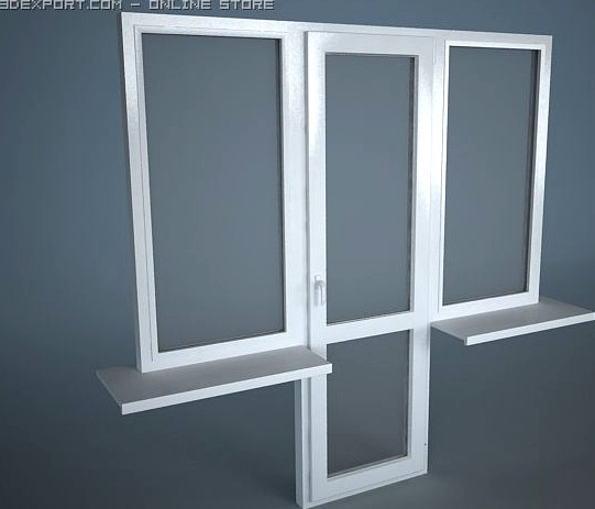 Balcony window block 3D Model