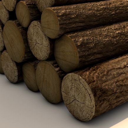 Firewood Log Pile 3D Model