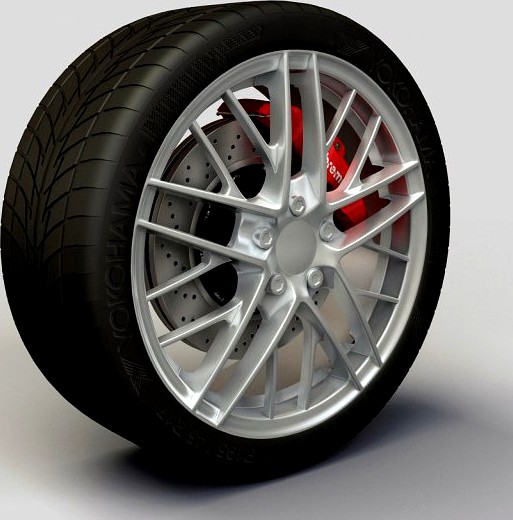 Wheel Detroit C6 rims and tire 3D Model