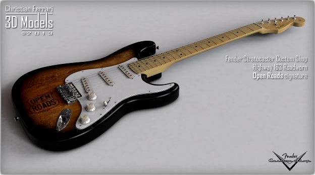 Fender Stratocaster Guitar 3D Model