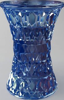 Blue Glass Stool 3D Model