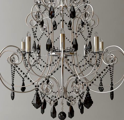 Ornate Beaded Chandelier 2 3D Model