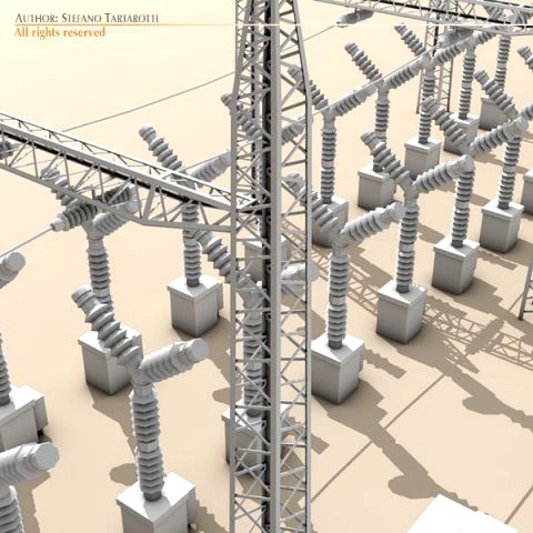 Electrical substation elements 3D Model