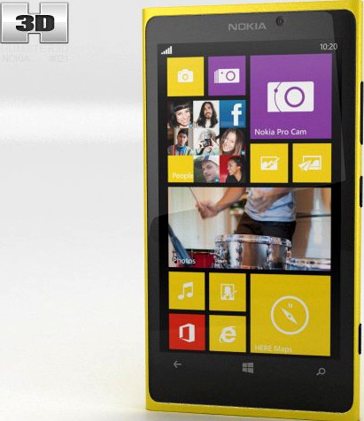 Nokia Lumia 1020 Yellow 3D Model