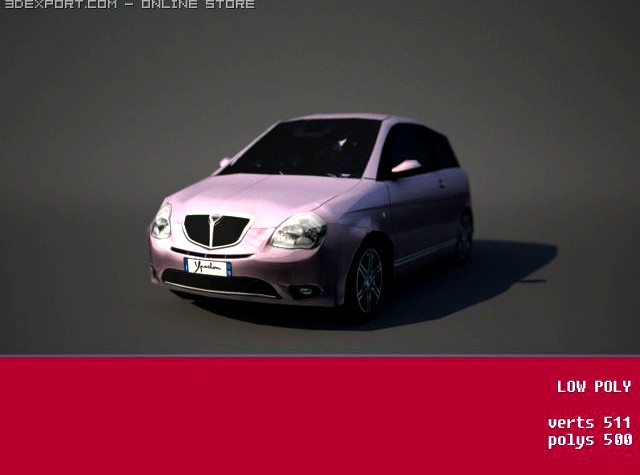 Lancia Y ELLE lowpoly 3D Model