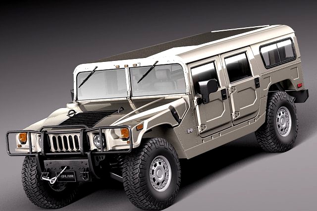 Hummer H1 Wagon civil 3D Model