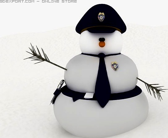 Snowman Policeman 3D Model