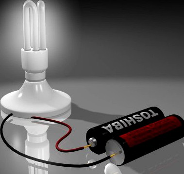 Bulb With Batteries 3D Model