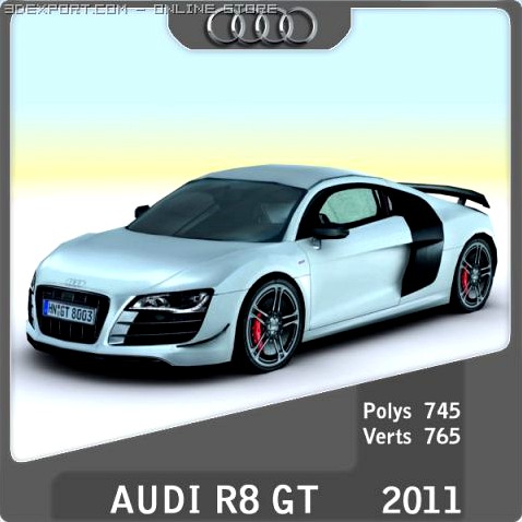 2011 Audi R8 GT 3D Model