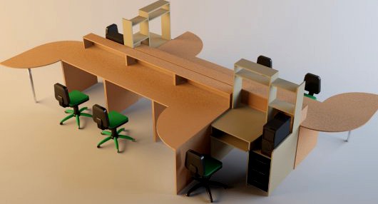 Office work area 3D Model