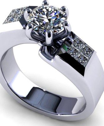 Box Diamond Ring 3D Model