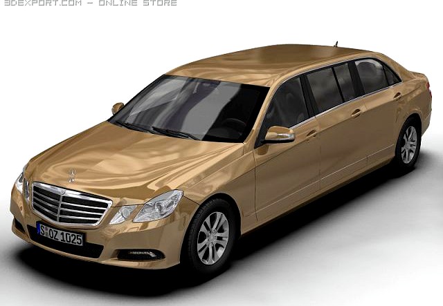 2010 Mercedes Benz EClass Limo 3D Model