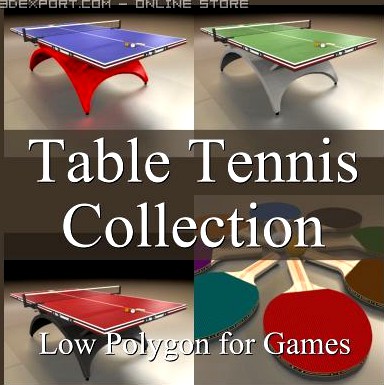 Low Polygon Table Tennis Collection 3D Model