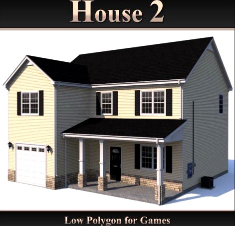 Low Polygon House 2 3D Model