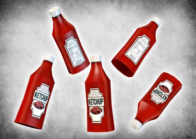 Ketchup Bottle 3D Model