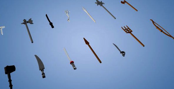 Set of Lego Weapons 3D Model