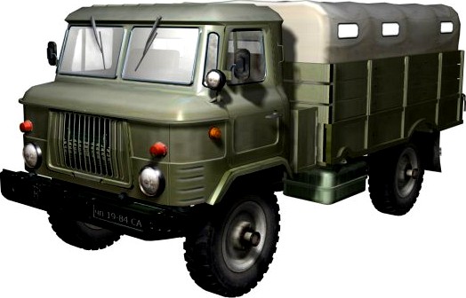 Russian transport truck gaz66 3D Model