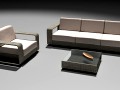 Wicker  sofa chair and table 3D Model