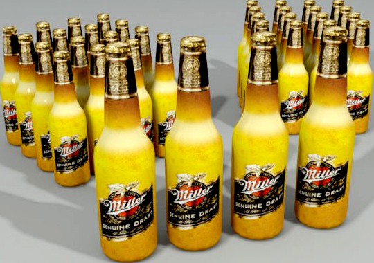 Miller Beer Bottle Lowpoly 3D Model