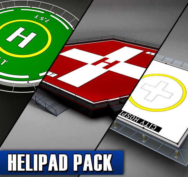 Helipad pack 3D Model