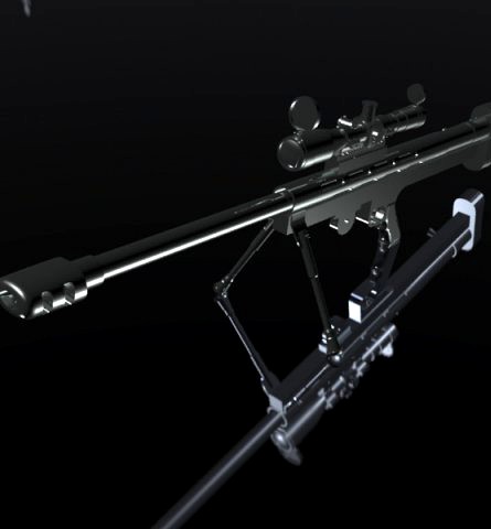LAR Grizzly 59 MG Rifle 3D Model