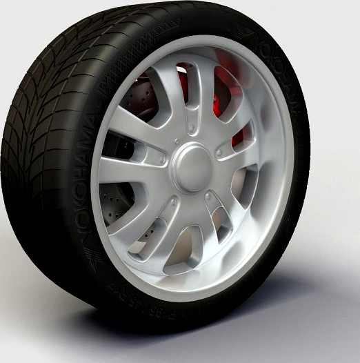 Wheel DIP D10 rims and tire 3D Model