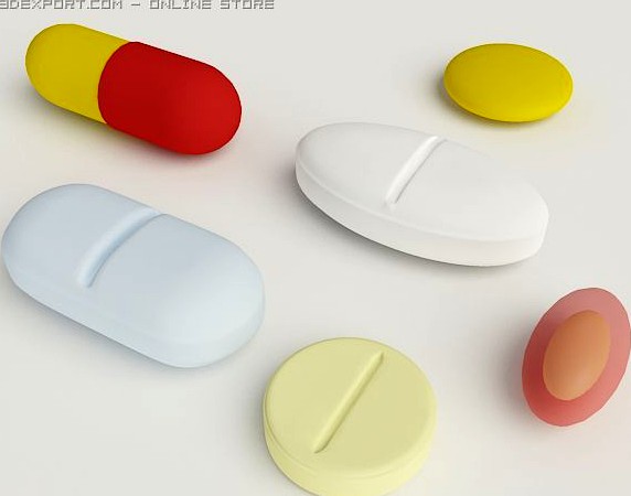 6 Pills 3D Model