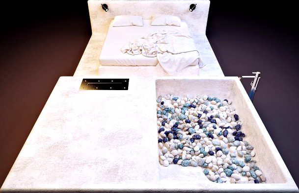 Bed with bath 3D Model