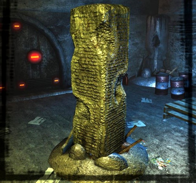 Game ready destroyed column 3D Model