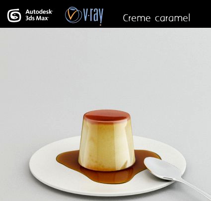 Creme caramel pudding 3D Model