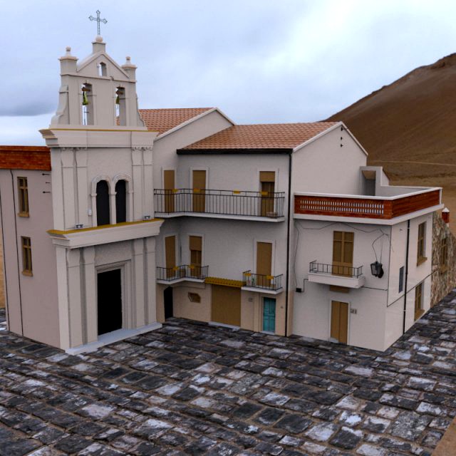 Italian Piazza 3D Model