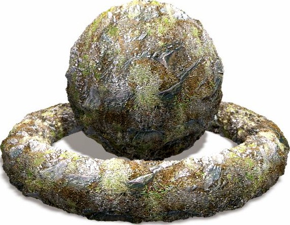 Grassy Rock Tile 3D Model