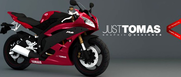 Yamaha R6 2007 Red 3D Model
