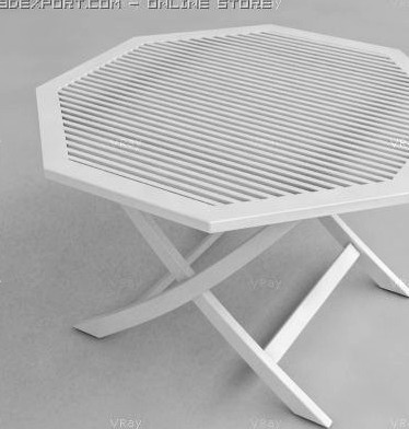 Octagonal Patio Table 3D Model