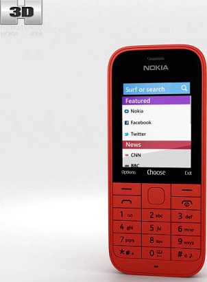 Nokia 220 Red 3D Model