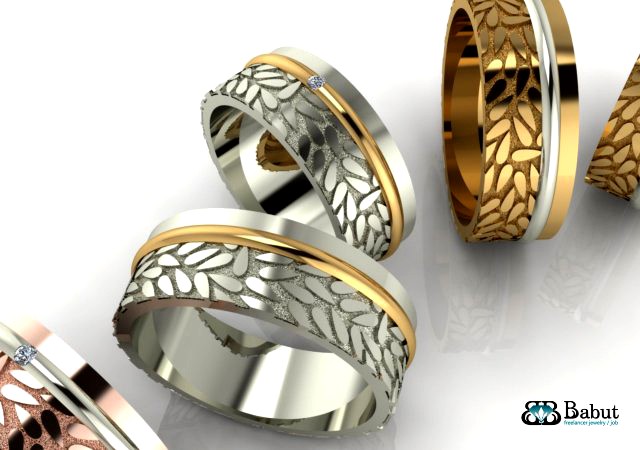 Rings wedding 2 rings 3D Model
