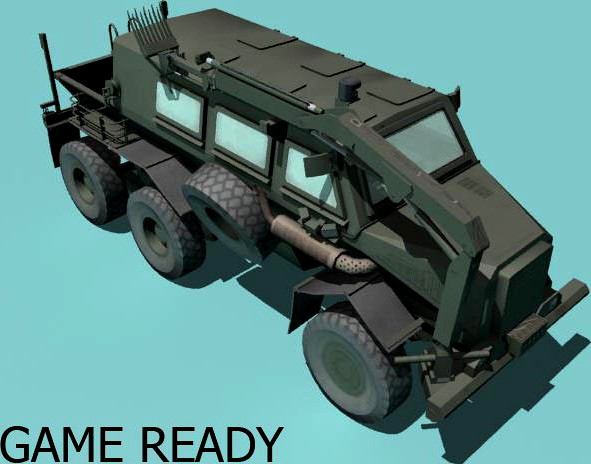 Buffalo H MRAP woodland version 3D Model