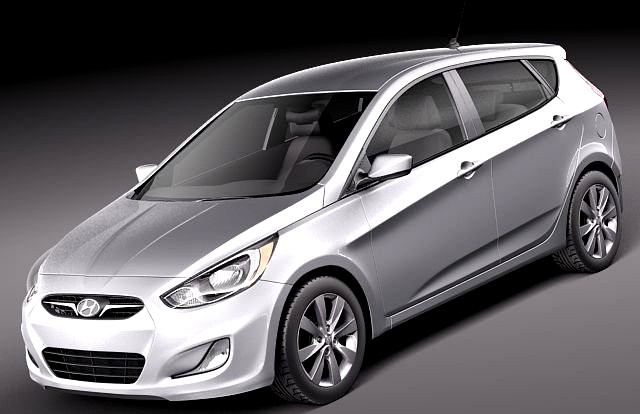 Hyundai Accent hatchback 2012 3D Model