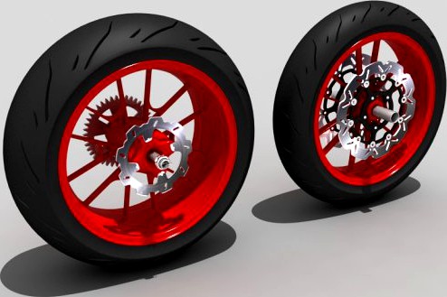 3D Motorcycle Wheels 3D Model