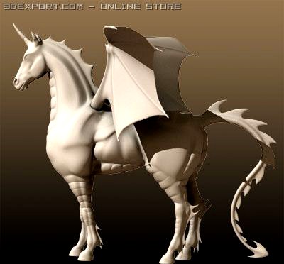 Fantasy Winged Horse 3D Model