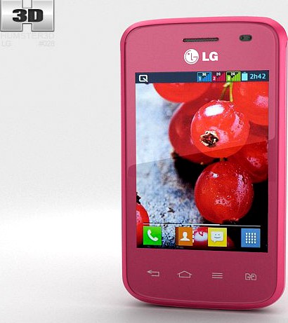LG Optimus L1 II TRI Pink 3D Model