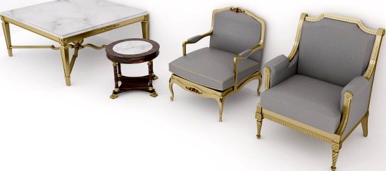 Classic Furniture Set Collection 3D Model