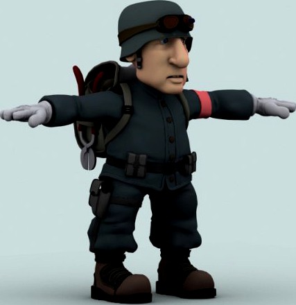 Cartoon soldier 3D Model